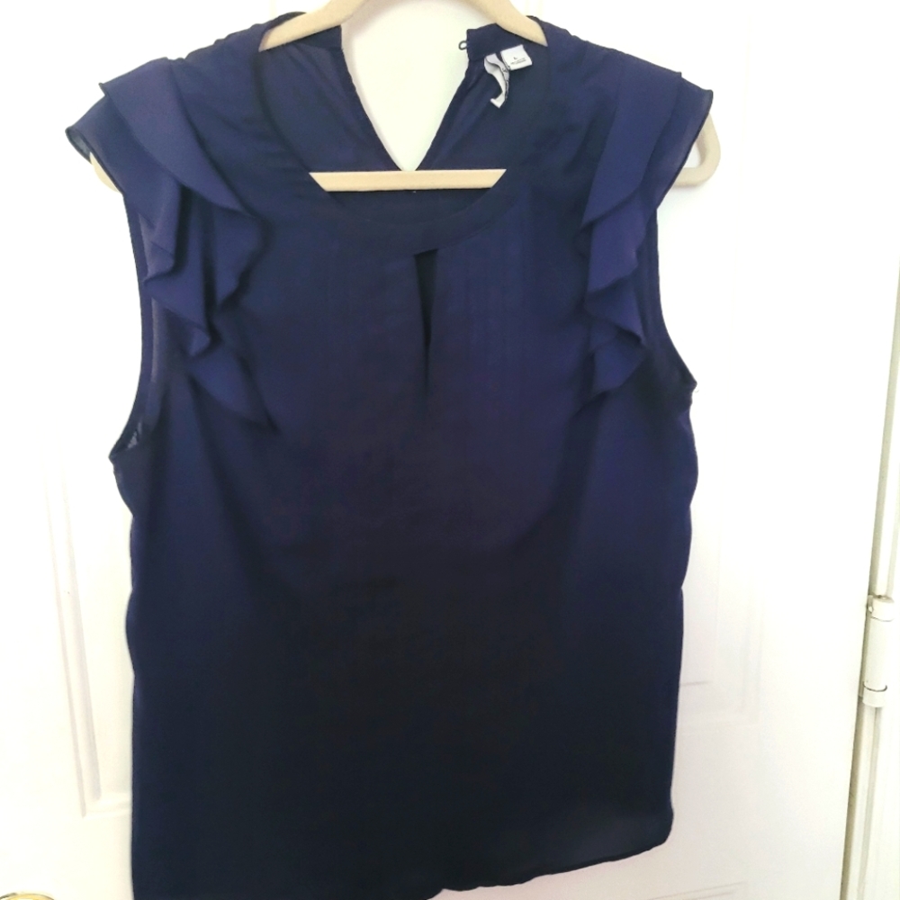 ♤ELLE blue blouse L